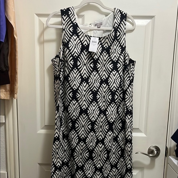 J. Jill Black and White Sleeveless Sheath Dress - Picture 1 of 3